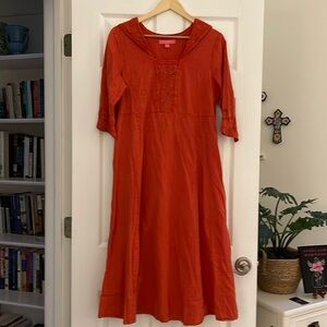 April Cornell Sunwashed-Red Cotton Dress Size medium